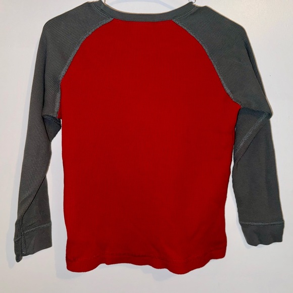 HANNA ANDERSSON boys thermal firetruck shirt 130 8 9 Red Gray Long Sleeve - Picture 3 of 5